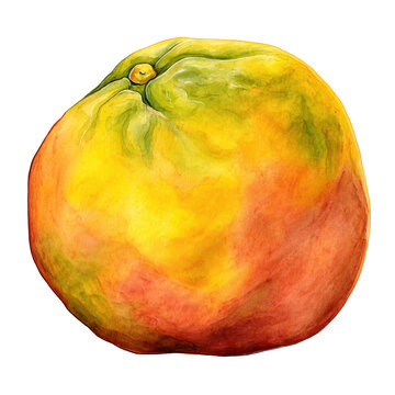 Watercolor painting ugli fruit duo transparent background