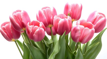 Fototapeta premium Pink Tulips Bouquet Closeup Spring Flowers