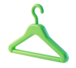 green plastic hanger