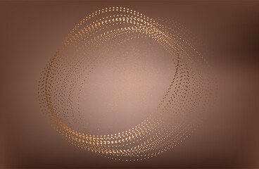 Gold abstract waves background. Golden curve lines vector illustration isolated on brown Luxury glitter shiny swirl. Connecting dots and lines. Big data visualization and Business .Vector illustration