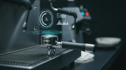 Modern Coffee Machine Operation with Technology Displayed - Powered by Adobe