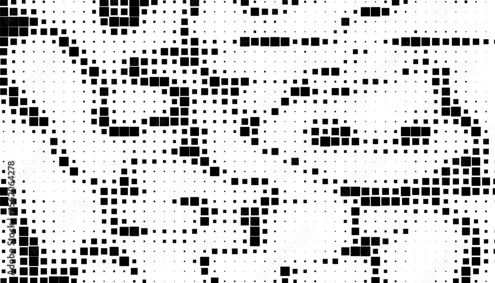 Poster black and white abstract halftone pattern with pixel effect for modern background and jersey design.