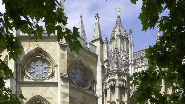 Westminster Abbey detail.
Part of the exterior wall of Westminster Abbey in London, England.
