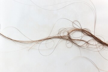 Tuft of long hair fallen on the bathroom floor