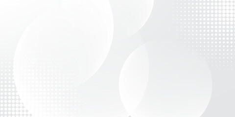 White geometric abstract background overlap layer on bright space with lines effect decoration. Modern graphic design element circles style concept for banner.