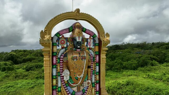 Aerial view of Hari Hara Devasthanam Temple, Mauritius.
