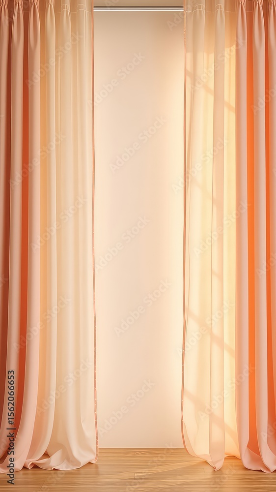 Aufkleber elegant sheer fabric panels softly diffuse light, creating a serene and inviting ambiance with a neu