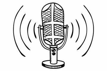 microphone icon with sound waves