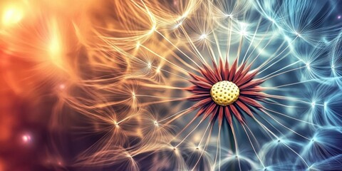 elegant dandelion natural colors. ai generative