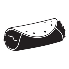 Compact comfort food – Burrito silhouette drawn with fresh Burrito vector – Burrito illustration

