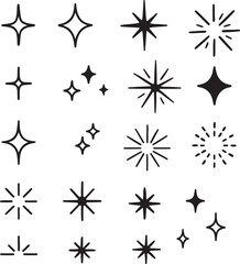 black and white star icons