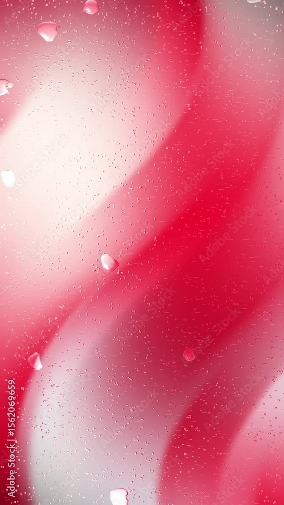 Poster dynamic red and white fluid background with subtle water droplets animation design concept