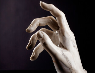 detail of a marble female hand