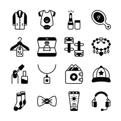 Check out our modern set of fashion and beauty glyph icons