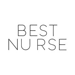 Minimalist Best Nurse Typography Design with Thin Line Font and Clean Layout  