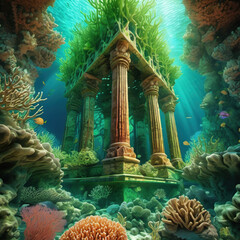 Coral Cathedral in Tilt Perspective with Chlorophyll Print Style