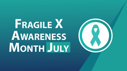 Fragile X Awareness Month July web vector banner design illustration