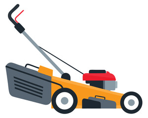 Fototapeta premium Lawn Mower Illustration for Yard Maintenance and Gardening Concepts in Vibrant Colors