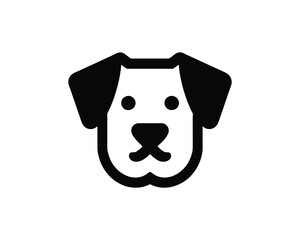 Fototapeta premium Simple black and white dog face icon