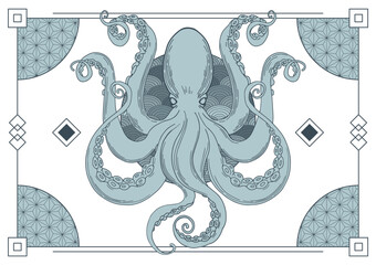 Mystic Octopus in Japanese Frame