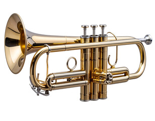 Obraz premium Close-Up Realistic Shot of a Trumpet’s Valve Section with Reflections, Transparent Background.