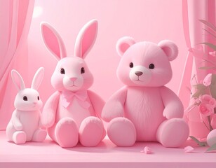 Obraz premium Pink plush toy