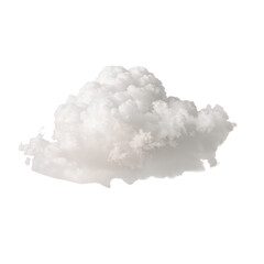 Obraz premium Isolated fluffy white cloud against a clean transparent background, suitable for design overlays or compositing.