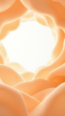 Abstract peach toned texture forming an undulating tunnel with a bright opening at the end