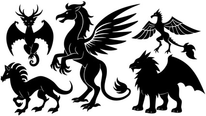 black and white horses