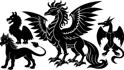 heraldic lion vector illustration