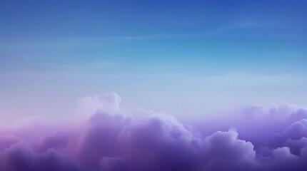A hyper realistic image portrays a blue and purple gradient background, transitioning smoothly from a serene sky blue at the top to a rich, deep violet at the bottom.