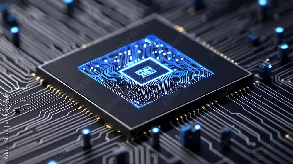 Poster Close-up of a computer processor on a circuit board