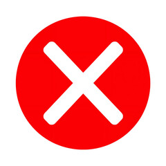 Fototapeta premium A bold red circle containing a black X against a dark backdrop presents a clear visual representation of cancellation, denial, or an error condition, transparent background
