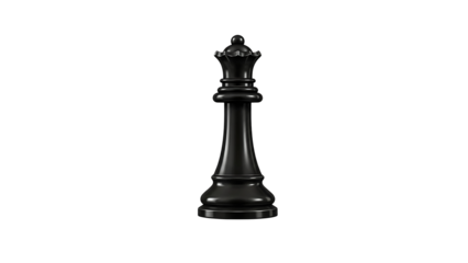 a single one black chess queen cut out