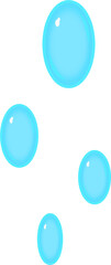 A set of transparent aqua-colored water bubbles. Minimal and clean vector style, suitable for themes related to water, cleanliness, freshness, or background decoration