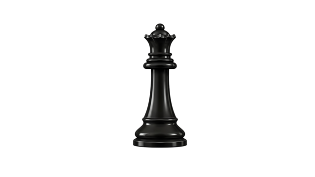 a single one black chess queen cut out