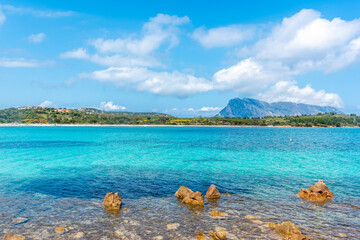 Cloudy sky over Cala Brandinchi beach