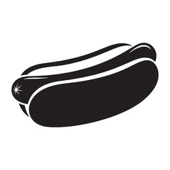 Classic bun and sausage profile – Hot dog silhouette presented through sharp Hot dog vector – Hot dog illustration

