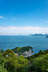 高見山展望台から望む瀬戸内海の島々　広島県尾道市