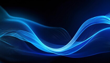 blue light waving on black background