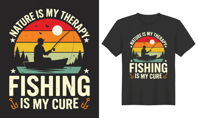 
Vintage Fishing T-Shirt Design  