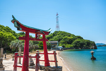 岩子島厳島神社の大鳥居　広島県尾道市