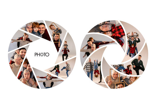 Photo Collage Camera Lens Frame Effect
