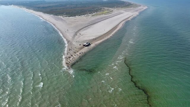 Aerial view of Grenen, Skagen, Denmark.