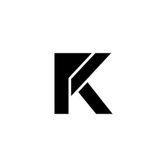 K letter logo with minimalist and modern typography design