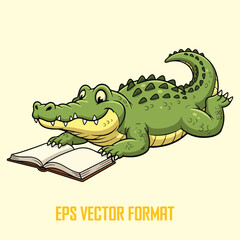 Fototapeta premium Cute Animals Reading Books Vector Collection – Cartoon Lions, Monkeys, Cats, Ducks & More