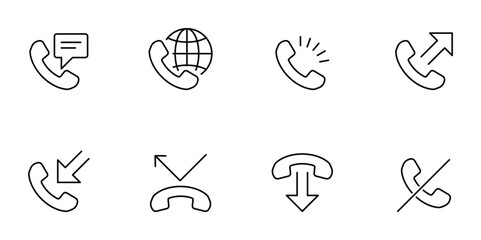 telephone line icon, communication and calling features