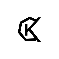K letter logo with minimalist and modern typography design