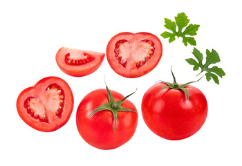 Fresh red tomato isolated on transparent png