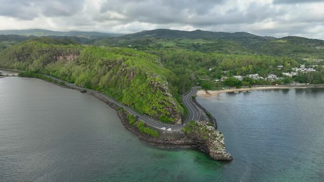 Aerial view of Maconde viewpoint, Mauritius.
